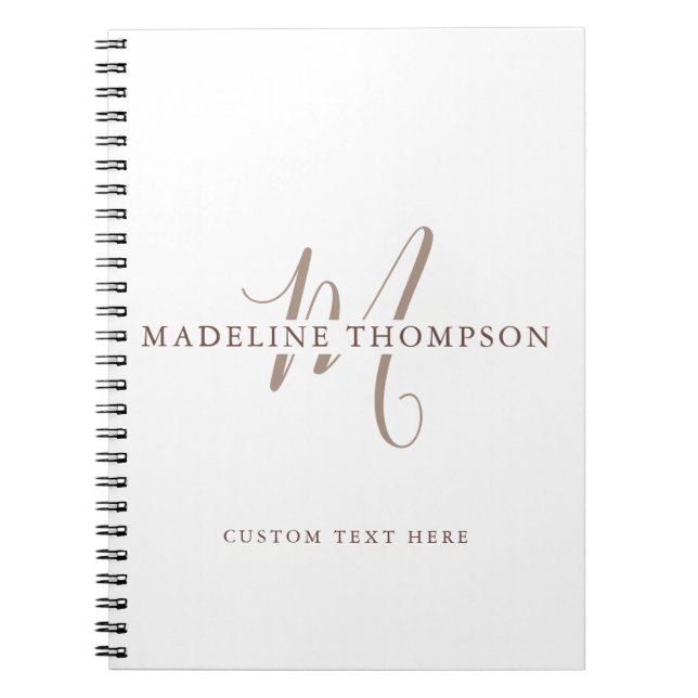 Cuaderno Calidez Beige con Letra Monogramada (Frente)