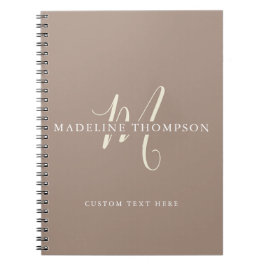 Cuaderno Calidez Beige Monograma Script