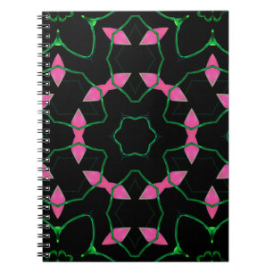 Cuaderno Calidoscopio de esmeralda y rosa