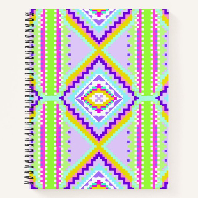 Cuaderno Calidoscopio de Sueños Tribales de Neón (Anverso)