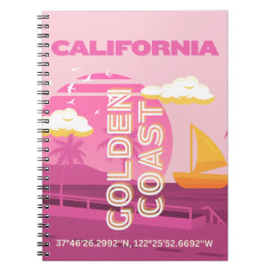 Cuaderno California, Arte de Viaje, Elegante, Rosa