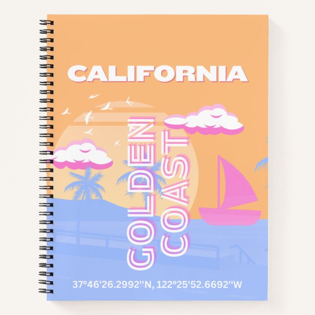 Cuaderno California, Beach, arte de viajes (Anverso)