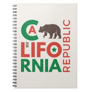 Cuaderno California con el logotipo del oso grizzly