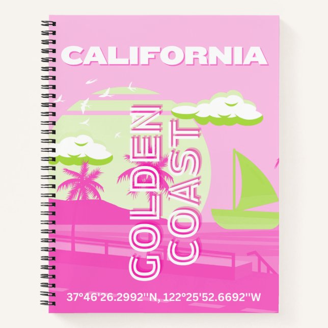 Cuaderno California, Los Ángeles, Arte de Viaje, Elegante,  (Anverso)
