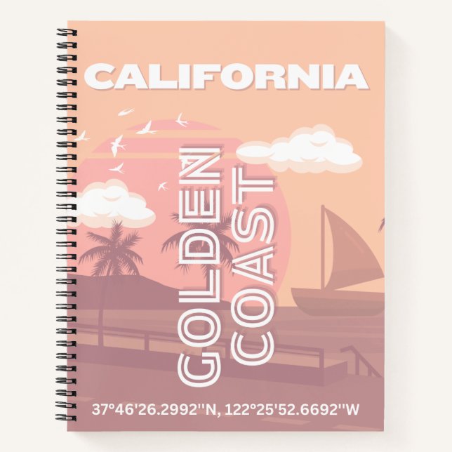 Cuaderno California, Travel Art, Preppy, Pastel (Anverso)