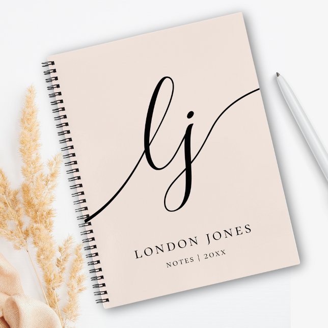 Cuaderno Caligrafía de Monograma Femenino 2 Iniciales Rosa  (Subido por el creador)