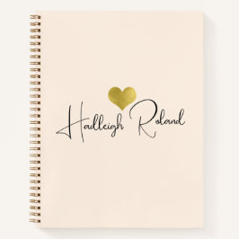 Cuaderno Caligrafía de nombre Monograma Corazón
