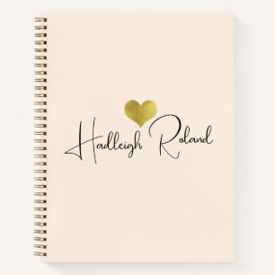 Cuaderno Caligrafía de nombre Monograma Corazón