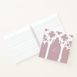 Cuaderno Caligrafía de ventana gótica minimalista rosa páli