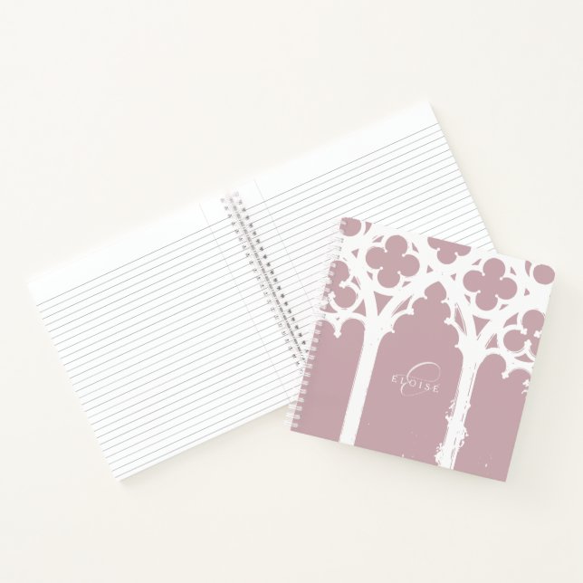 Cuaderno Caligrafía de ventana gótica minimalista rosa páli (Interior)