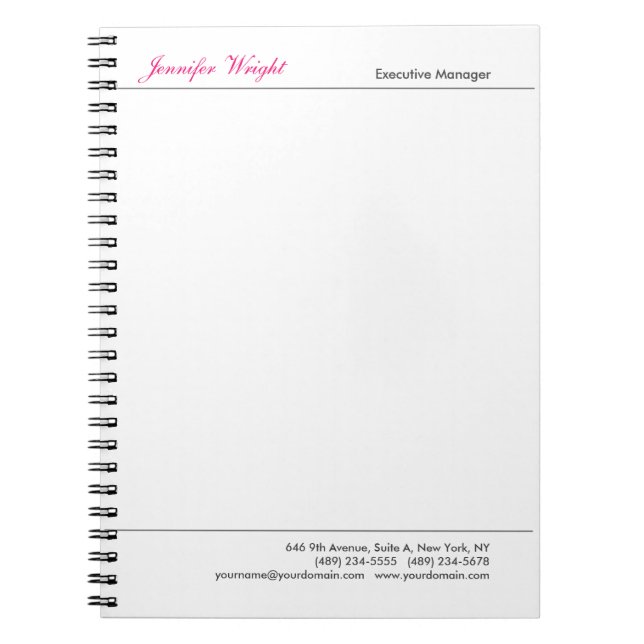 Cuaderno Caligrafía elegante minimalista profesional (Frente)