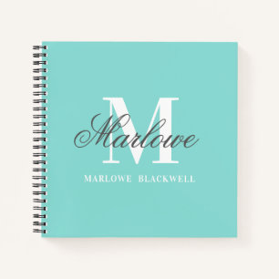 Cuaderno Caligrafía en monograma de gris azul girúllosament
