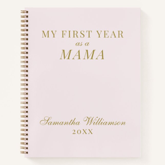 Cuaderno Caligrafía personalizada de oro rosa de Mama Paste (Anverso)