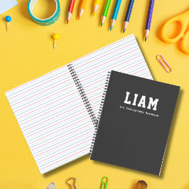 Cuaderno Caligrafía Personalizada Moderna Simple Gris para 