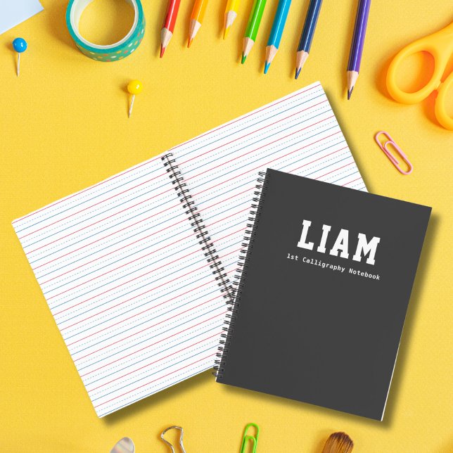 Cuaderno Caligrafía Personalizada Moderna Simple Gris para  (Subido por el creador)