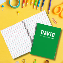 Cuaderno Caligrafía personalizada verde básica para jardín