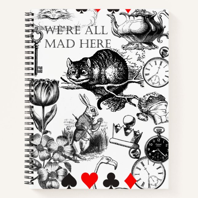 Cuaderno Cáliz clásico del gato de Cheshire en wonderland m (Anverso)