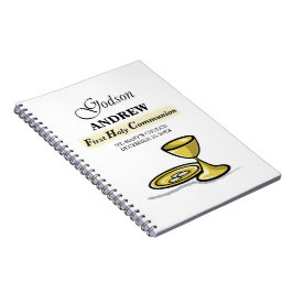 Cuaderno Cáliz de Primera Comunión del ahijado personalizab