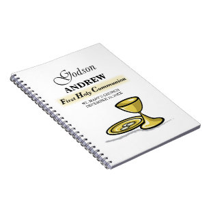 Cuaderno Cáliz de Primera Comunión del ahijado personalizab
