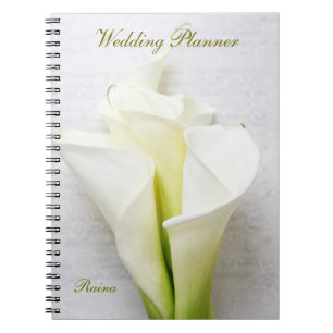 Cuaderno Calla lilies en un boda de guiones con textura flo