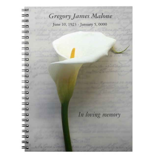 Cuaderno Calla lily escribe a mano (Frente)