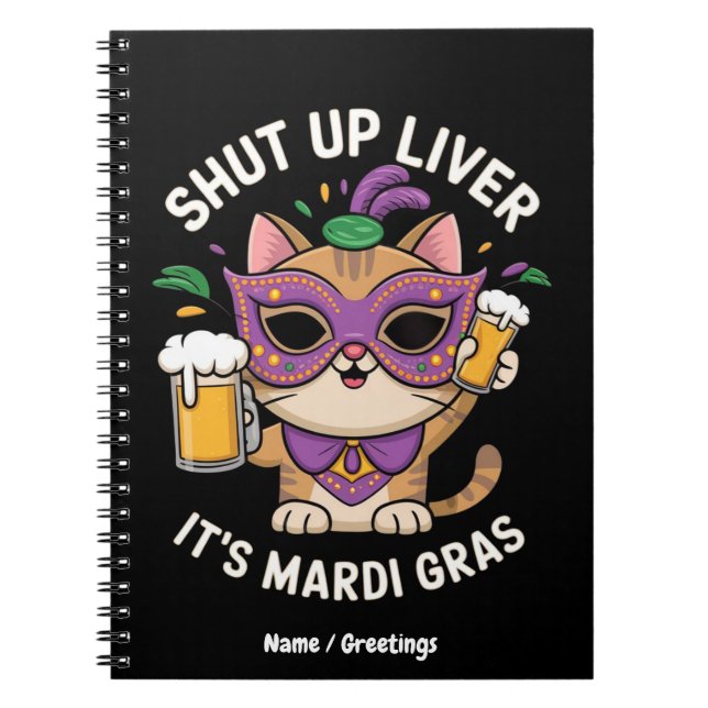 Cuaderno Cállate Hígado, Es Celebraciones de Mardi Gras (Frente)
