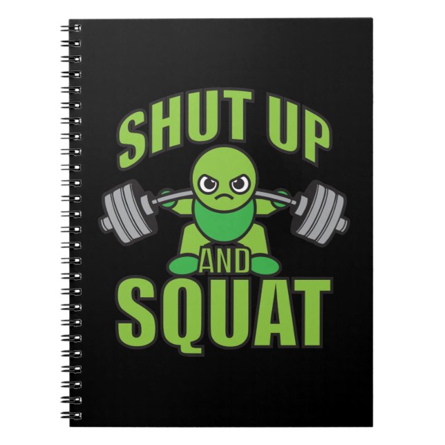 Cuaderno Cállate Y Squat Kawaii Anime Powerlifter Personali (Frente)