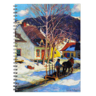 Cuaderno Calle Quebec Village - Arte de Clarence Gagnon