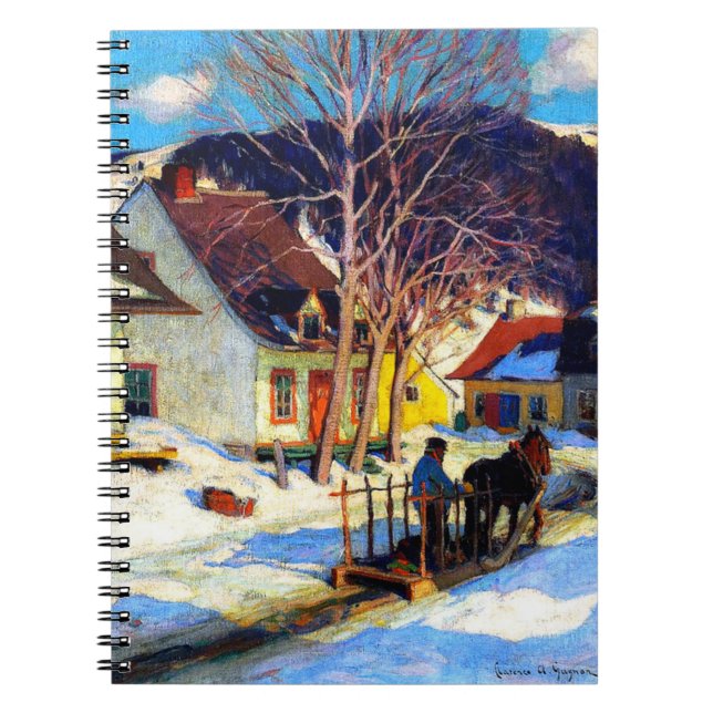 Cuaderno Calle Quebec Village - Arte de Clarence Gagnon (Frente)