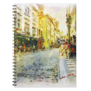 Cuaderno Calles de la acuarela vieja de Praga