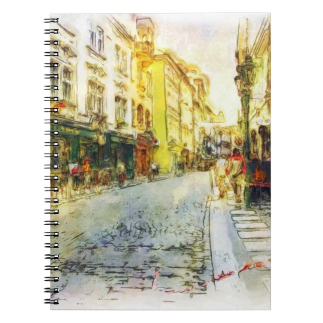 Cuaderno Calles de la acuarela vieja de Praga (Frente)