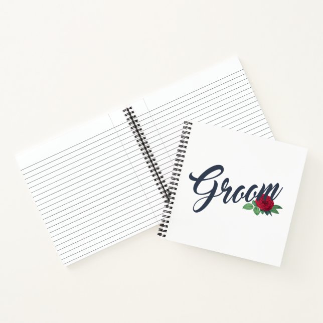 Cuaderno Calligrafía simple de Boda floral de Groom | Portá (Interior)