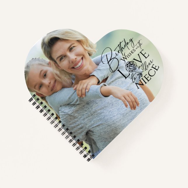 Cuaderno Calligraphy Custom Photo Birthday For  Niece (Anverso)