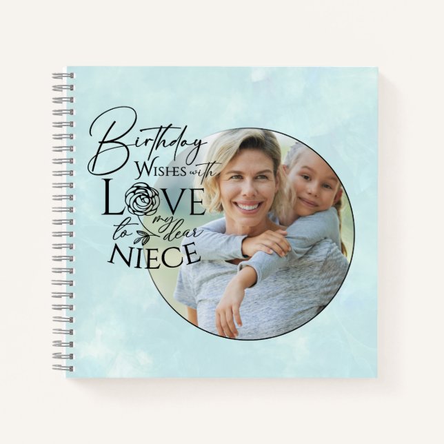 Cuaderno Calligraphy Custom Photo Birthday For  Niece (Anverso)