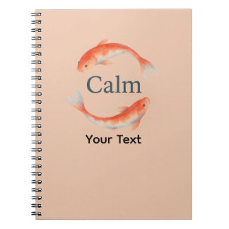 Cuaderno Calm Koi Fish Watercolor Zen Circle