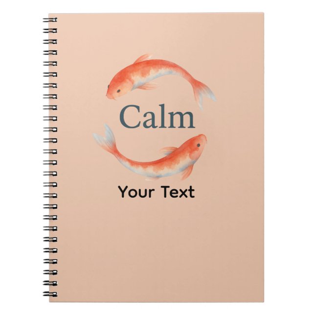 Cuaderno Calm Koi Fish Watercolor Zen Circle (Frente)