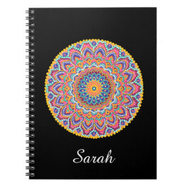 Cuaderno Calma Hermosa Mandala floral colorida