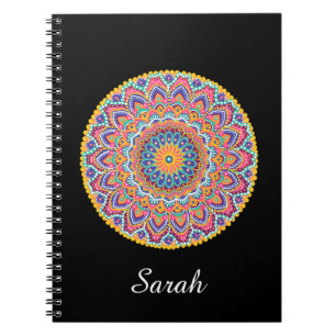 Cuaderno Calma Hermosa Mandala floral colorida
