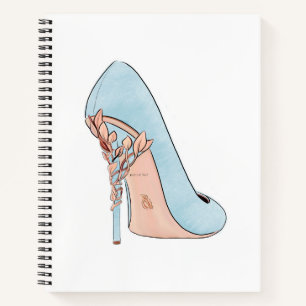 Cuaderno Calzado azul de moda por acuarela