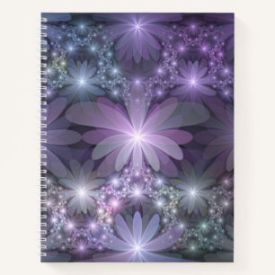 Cuaderno Cama de flores arte abstracto fractal brillante de