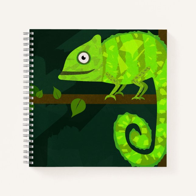 Cuaderno Camaleón verde lindo (Anverso)