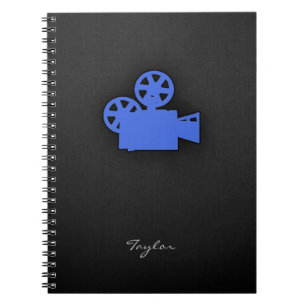 Cuaderno Cámara de película azul real