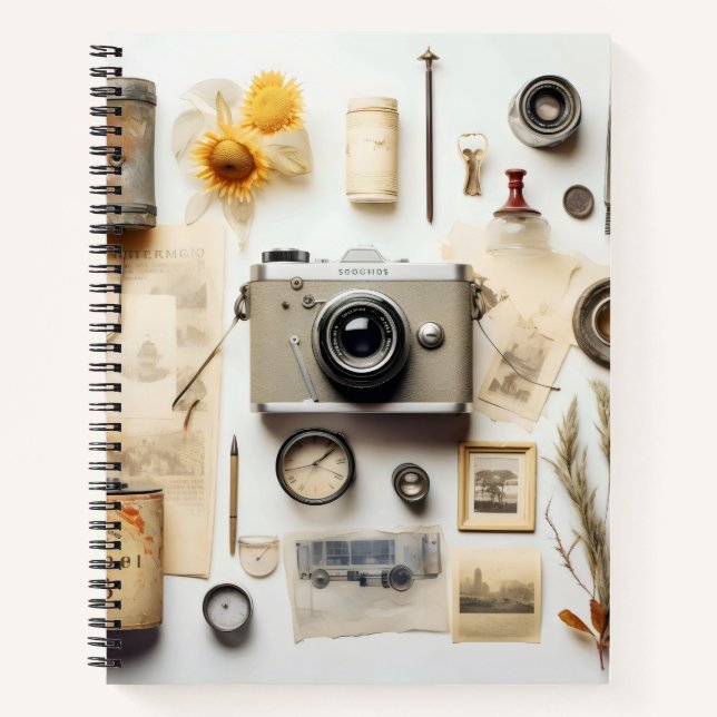 Cuaderno Cámara de vintag y baratijas (Anverso)