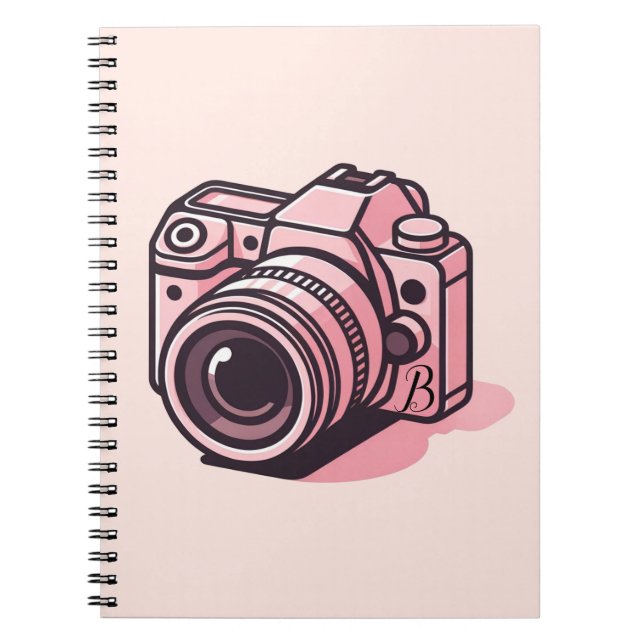 Cuaderno Cámara réflex digital personalizada de moda rosa F (Frente)