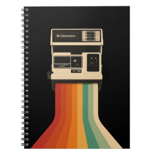 Cuaderno Cámara Retro con Impresión de Arcoíris