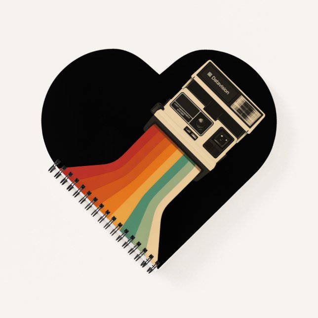 Cuaderno Cámara Retro con Impresión de Arcoíris (Anverso)
