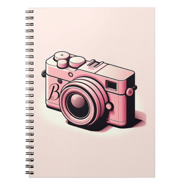 Cuaderno Cámara Rosa Clara Fotografía Personalizada para Ch (Frente)