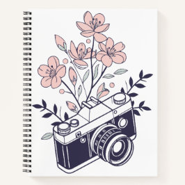 Cuaderno Cámara vintage con flores - Fotografía floral
