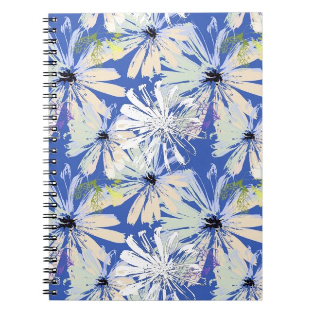 Cuaderno Cámaras abstractas en un fondo azul. (Frente)