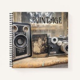 Cuaderno Cámaras antiguas e impresión vintage